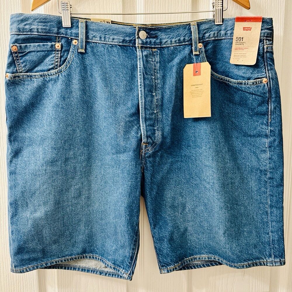 Levi's 501 Original Lightweight Men's 40 x 9 Shorts‎ Money Talks Blue Button Fly
